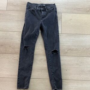 Old Navy Black Distressed Skinny Jeans